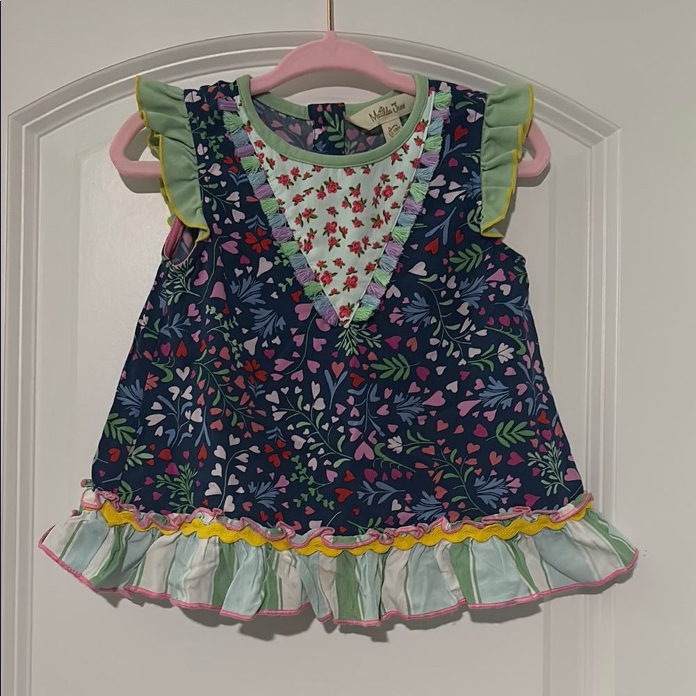 Matilda Jane Navy and Mint Floral Baby Top